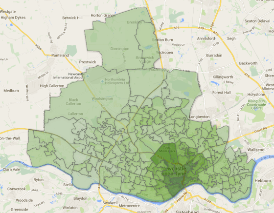 Percent walking to work